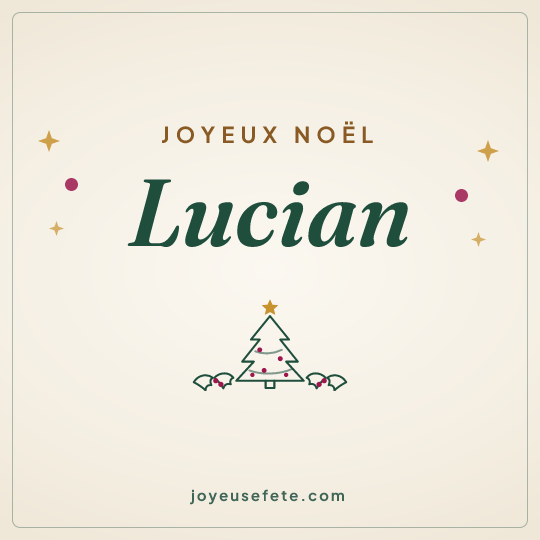 Image carrée « Joyeux Noël Lucian » pour WhatsApp