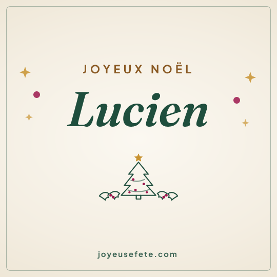 Image carrée « Joyeux Noël Lucien » pour WhatsApp