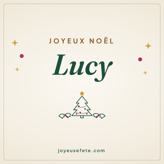Image carrée « Joyeux Noël Lucy » pour WhatsApp