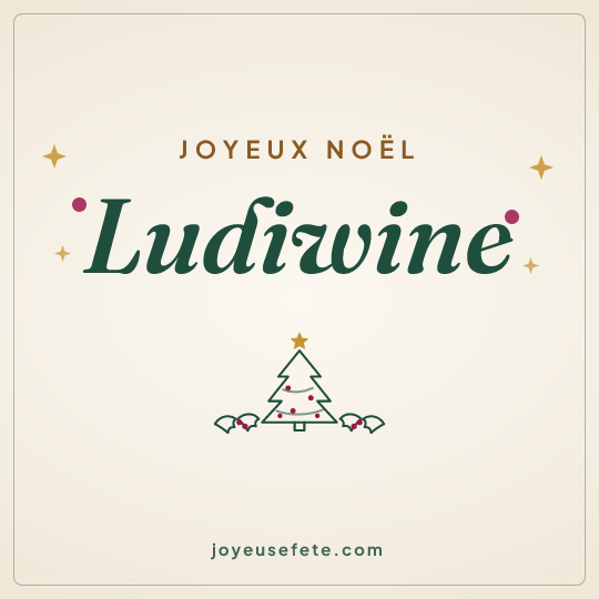 Image carrée « Joyeux Noël Ludiwine » pour WhatsApp