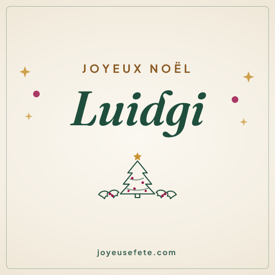 Image carrée « Joyeux Noël Luidgi » pour WhatsApp