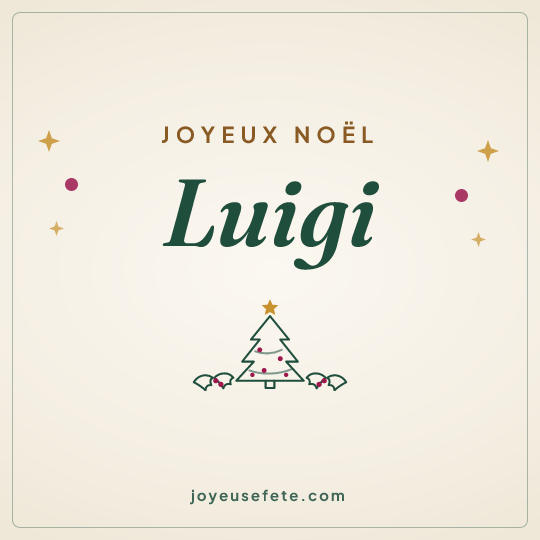 Image carrée « Joyeux Noël Luigi » pour WhatsApp