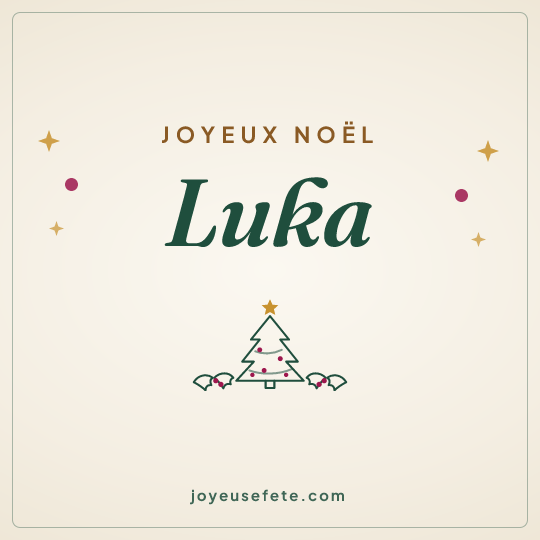 Image carrée « Joyeux Noël Luka » pour WhatsApp