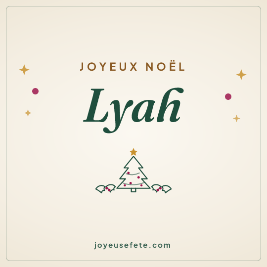 Image carrée « Joyeux Noël Lyah » pour WhatsApp