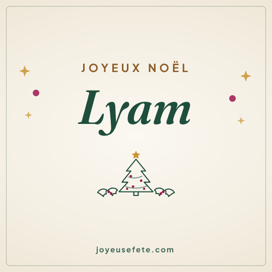 Image carrée « Joyeux Noël Lyam » pour WhatsApp
