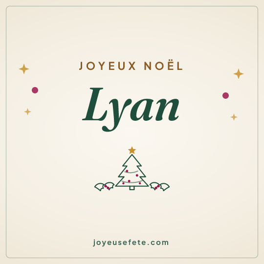 Image carrée « Joyeux Noël Lyan » pour WhatsApp