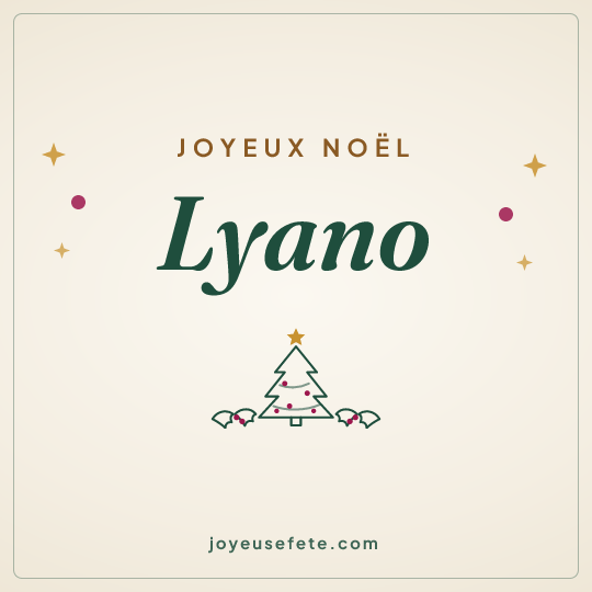 Image carrée « Joyeux Noël Lyano » pour WhatsApp