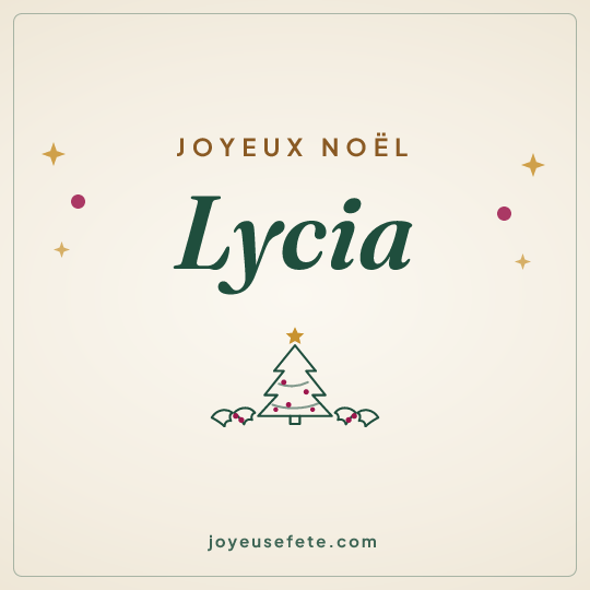 Image carrée « Joyeux Noël Lycia » pour WhatsApp