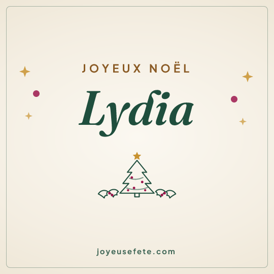 Image carrée « Joyeux Noël Lydia » pour WhatsApp