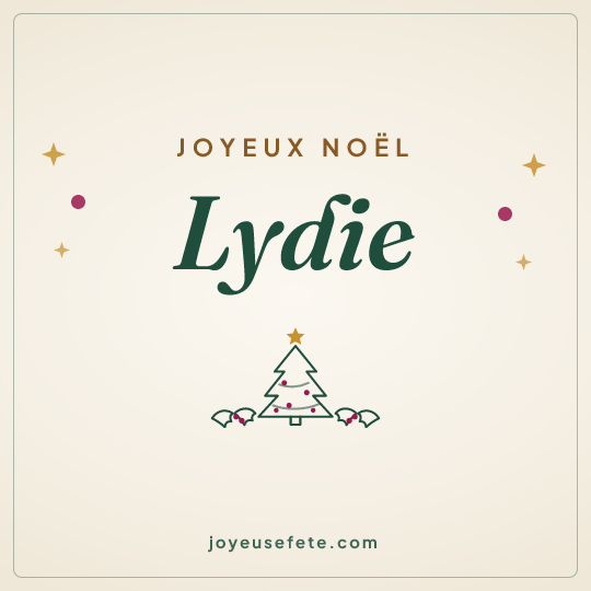 Image carrée « Joyeux Noël Lydie » pour WhatsApp