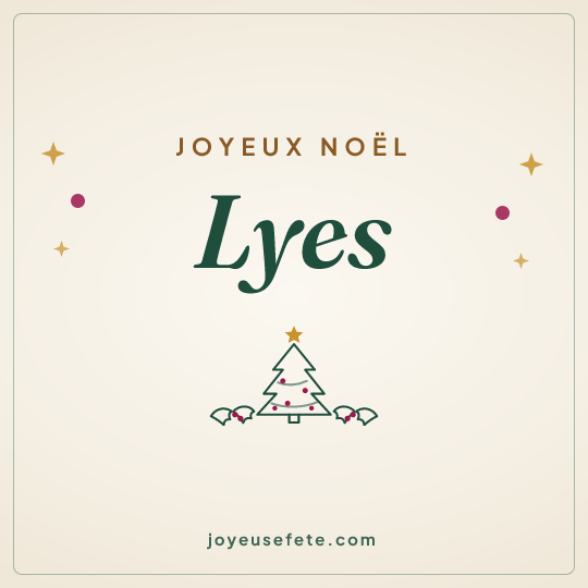 Image carrée « Joyeux Noël Lyes » pour WhatsApp