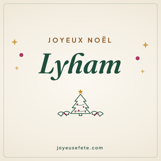 Image carrée « Joyeux Noël Lyham » pour WhatsApp