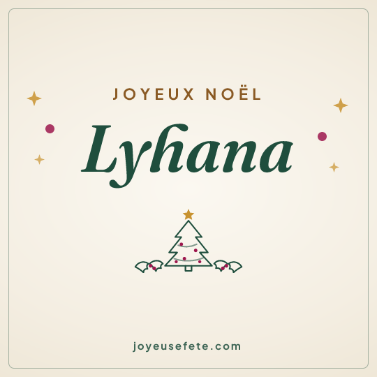 Image carrée « Joyeux Noël Lyhana » pour WhatsApp