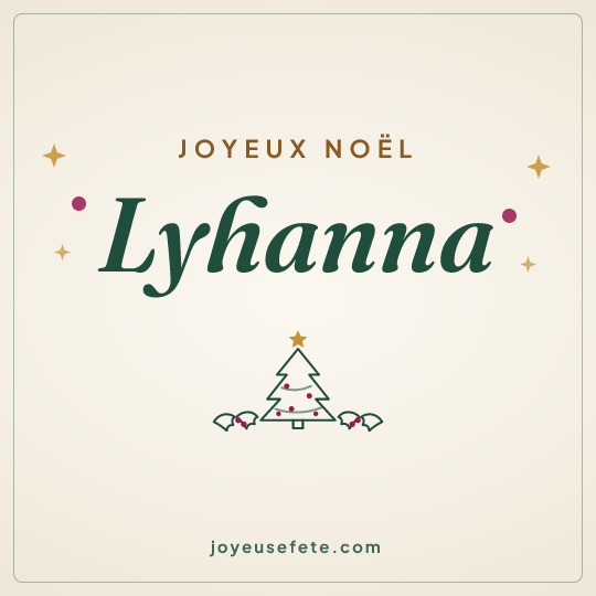 Image carrée « Joyeux Noël Lyhanna » pour WhatsApp