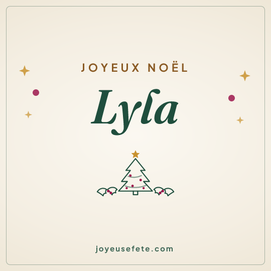 Image carrée « Joyeux Noël Lyla » pour WhatsApp