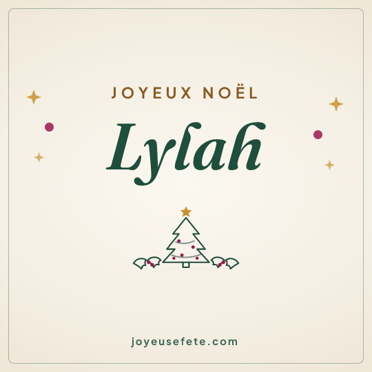 Image carrée « Joyeux Noël Lylah » pour WhatsApp