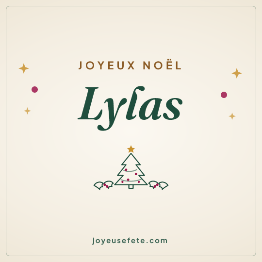 Image carrée « Joyeux Noël Lylas » pour WhatsApp