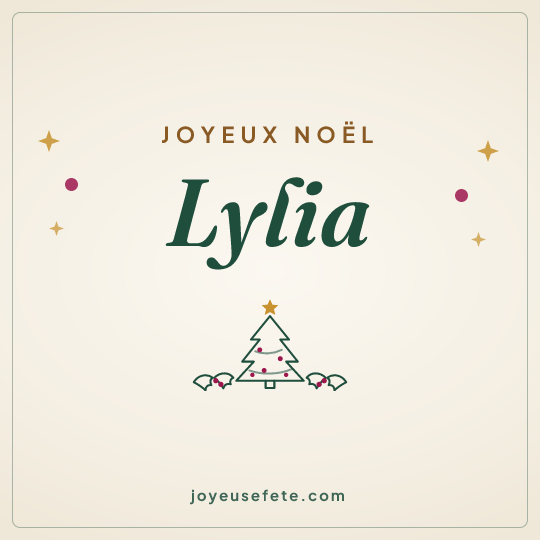 Image carrée « Joyeux Noël Lylia » pour WhatsApp