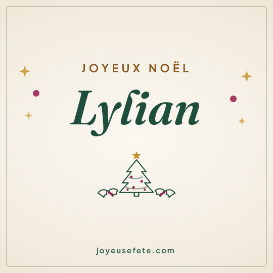 Image carrée « Joyeux Noël Lylian » pour WhatsApp