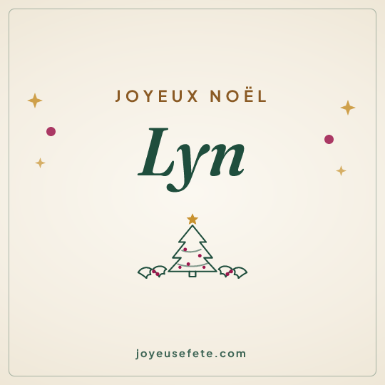 Image carrée « Joyeux Noël Lyn » pour WhatsApp