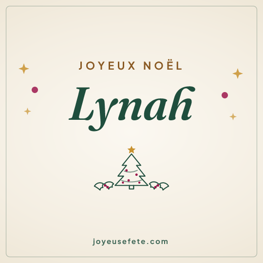 Image carrée « Joyeux Noël Lynah » pour WhatsApp