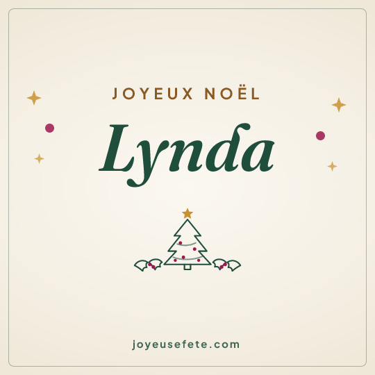 Image carrée « Joyeux Noël Lynda » pour WhatsApp