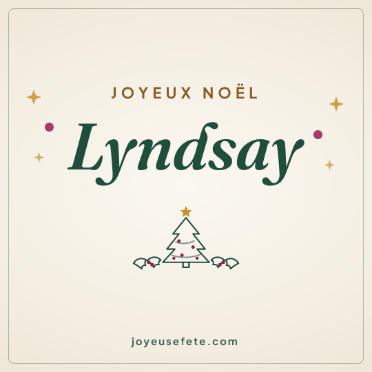 Image carrée « Joyeux Noël Lyndsay » pour WhatsApp