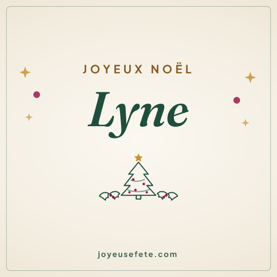 Image carrée « Joyeux Noël Lyne » pour WhatsApp