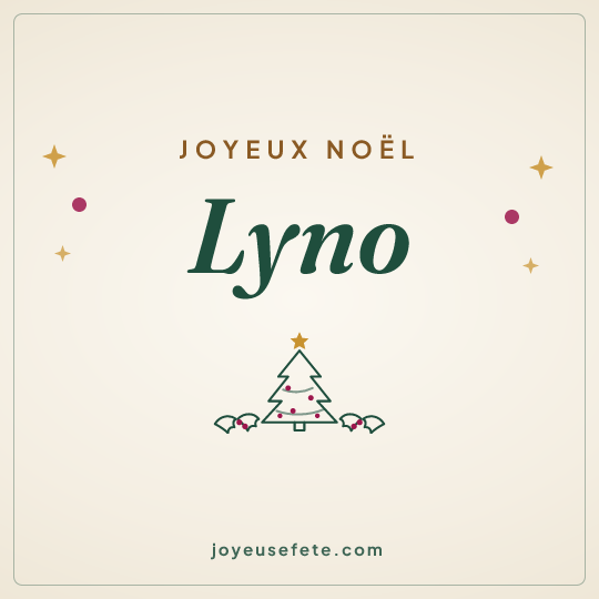 Image carrée « Joyeux Noël Lyno » pour WhatsApp