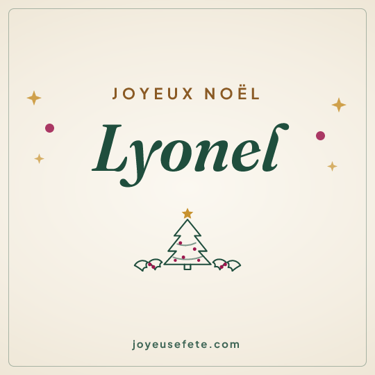Image carrée « Joyeux Noël Lyonel » pour WhatsApp