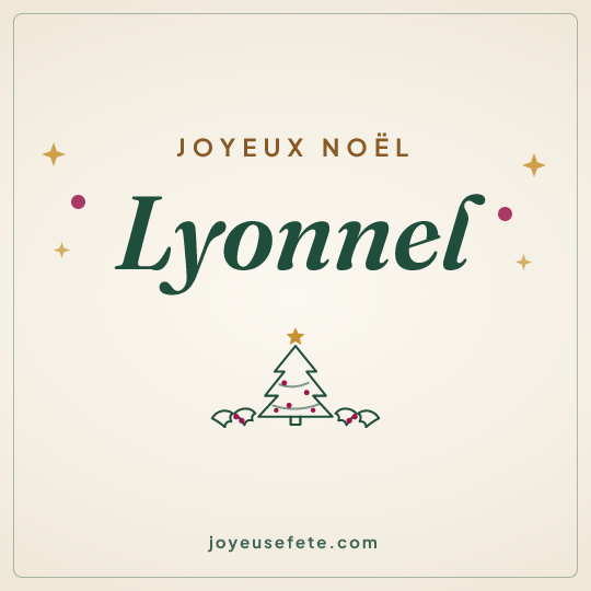 Image carrée « Joyeux Noël Lyonnel » pour WhatsApp