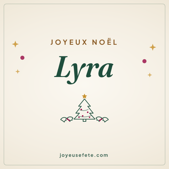 Image carrée « Joyeux Noël Lyra » pour WhatsApp