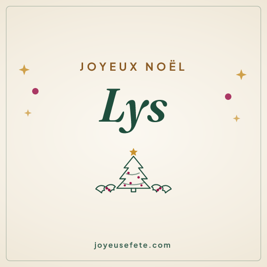 Image carrée « Joyeux Noël Lys » pour WhatsApp