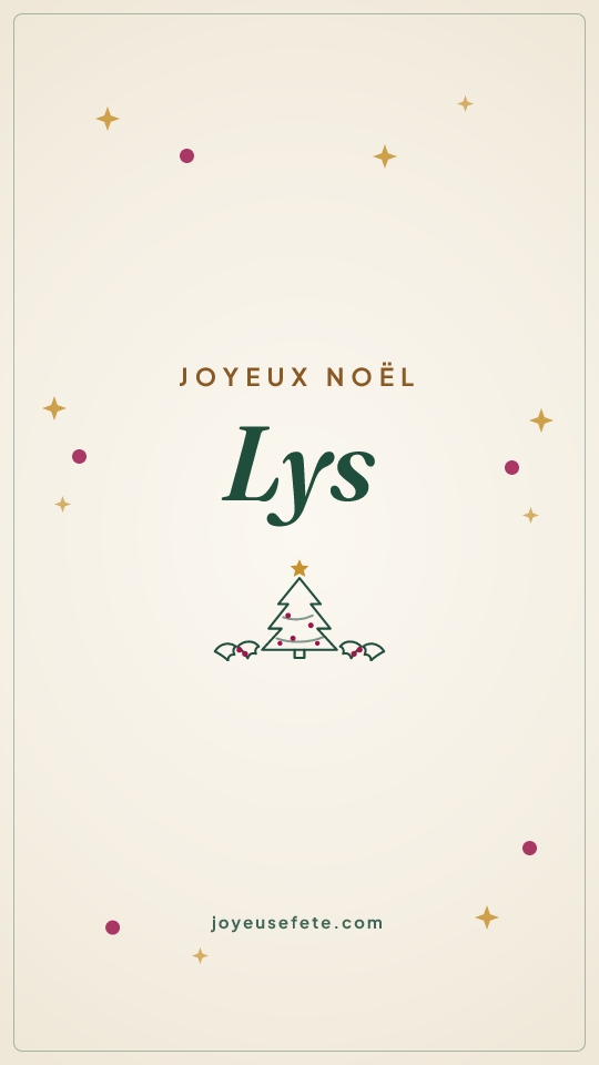 Image « Joyeux Noël Lys » au format story