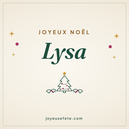 Image carrée « Joyeux Noël Lysa » pour WhatsApp