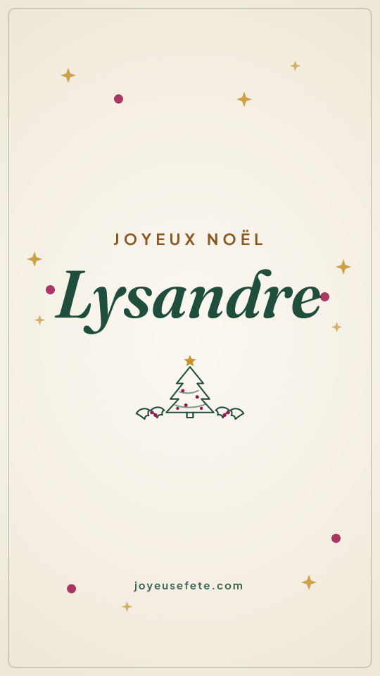 Image « Joyeux Noël Lysandre » au format story