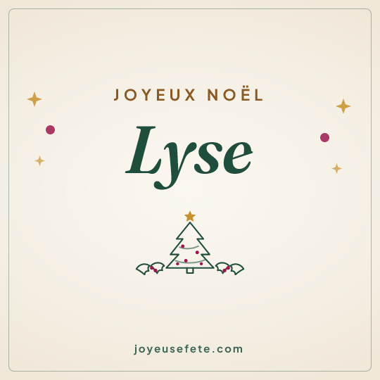 Image carrée « Joyeux Noël Lyse » pour WhatsApp