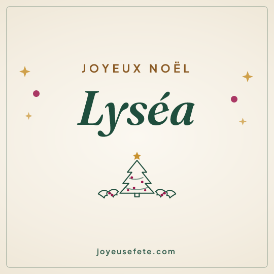 Image carrée « Joyeux Noël Lyséa » pour WhatsApp
