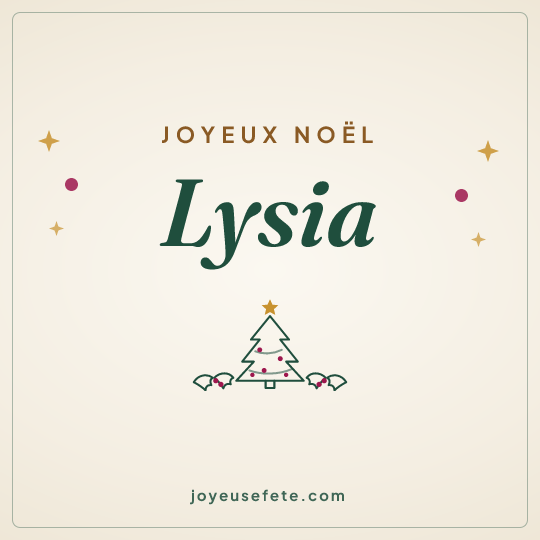 Image carrée « Joyeux Noël Lysia » pour WhatsApp