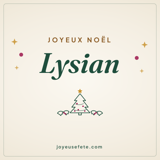 Image carrée « Joyeux Noël Lysian » pour WhatsApp