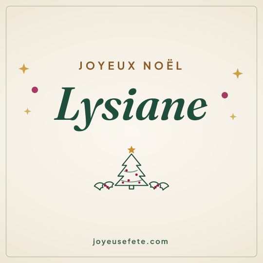 Image carrée « Joyeux Noël Lysiane » pour WhatsApp