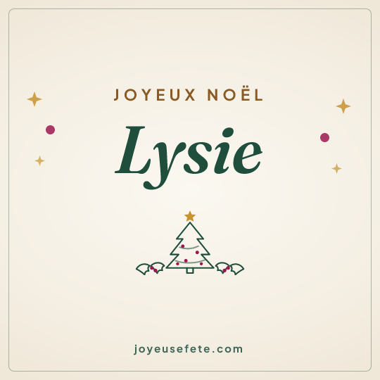 Image carrée « Joyeux Noël Lysie » pour WhatsApp