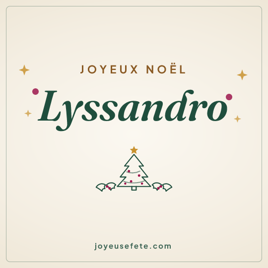 Image carrée « Joyeux Noël Lyssandro » pour WhatsApp