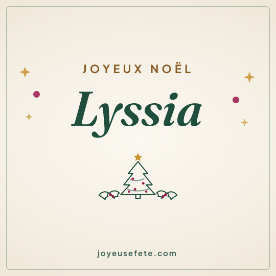 Image carrée « Joyeux Noël Lyssia » pour WhatsApp