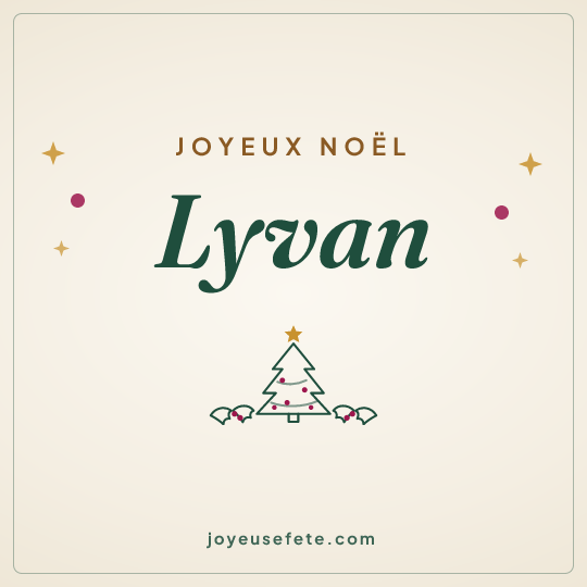 Image carrée « Joyeux Noël Lyvan » pour WhatsApp
