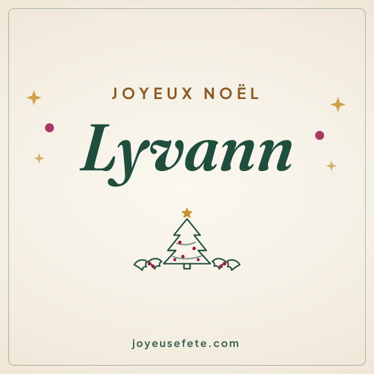 Image carrée « Joyeux Noël Lyvann » pour WhatsApp