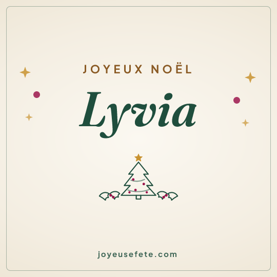 Image carrée « Joyeux Noël Lyvia » pour WhatsApp