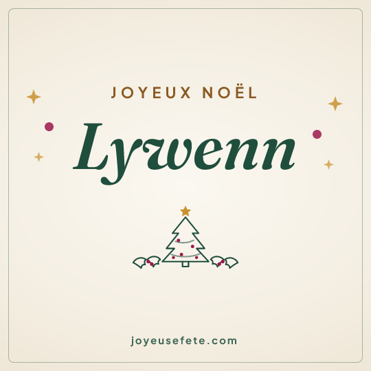 Image carrée « Joyeux Noël Lywenn » pour WhatsApp
