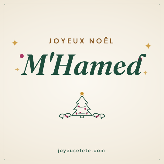 Image carrée « Joyeux Noël M'Hamed » pour WhatsApp
