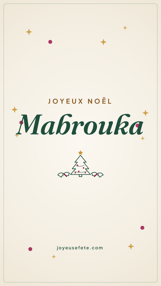 Image « Joyeux Noël Mabrouka » au format story